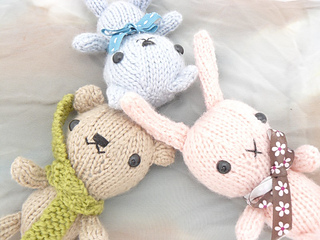 Ravelry: Knitted amigurumi teddy bear, rabbit, cat pattern ...