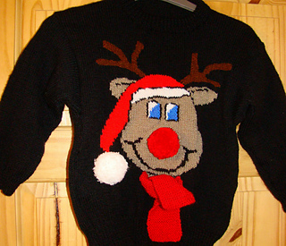 Ravelry: Christmas Novelty Rudolph Reindeer Jumper / Sweater Knitting Pattern...